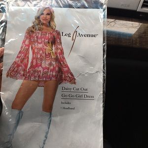 Leg Avenue- Daisy Cut Out Go Go Girl Dress